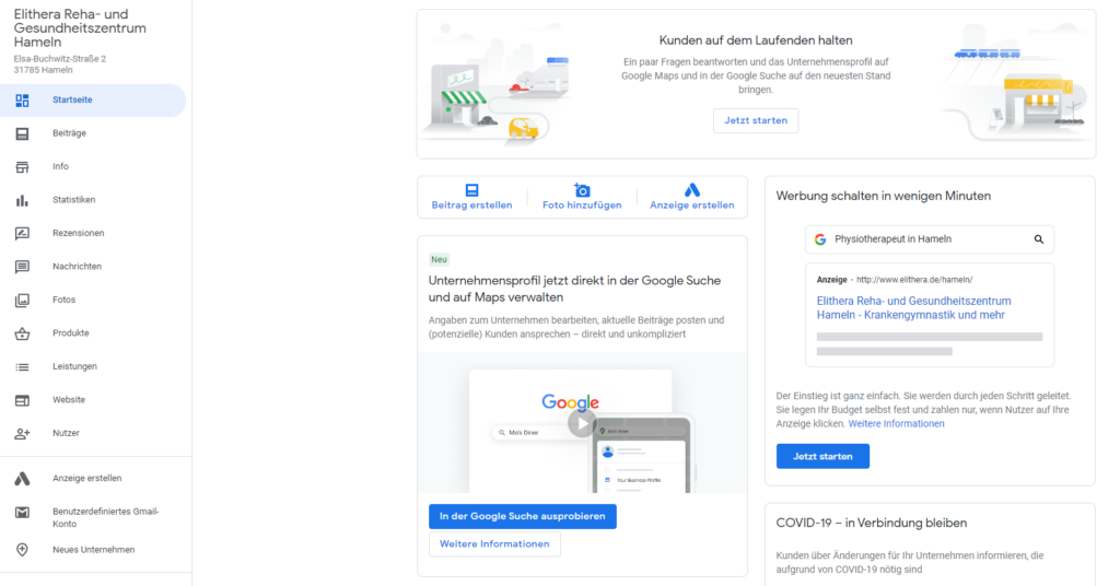 Google My Business Beitrag erstellen 2022